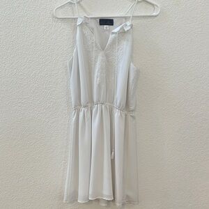 Blue Rain White Sleeveless Dress